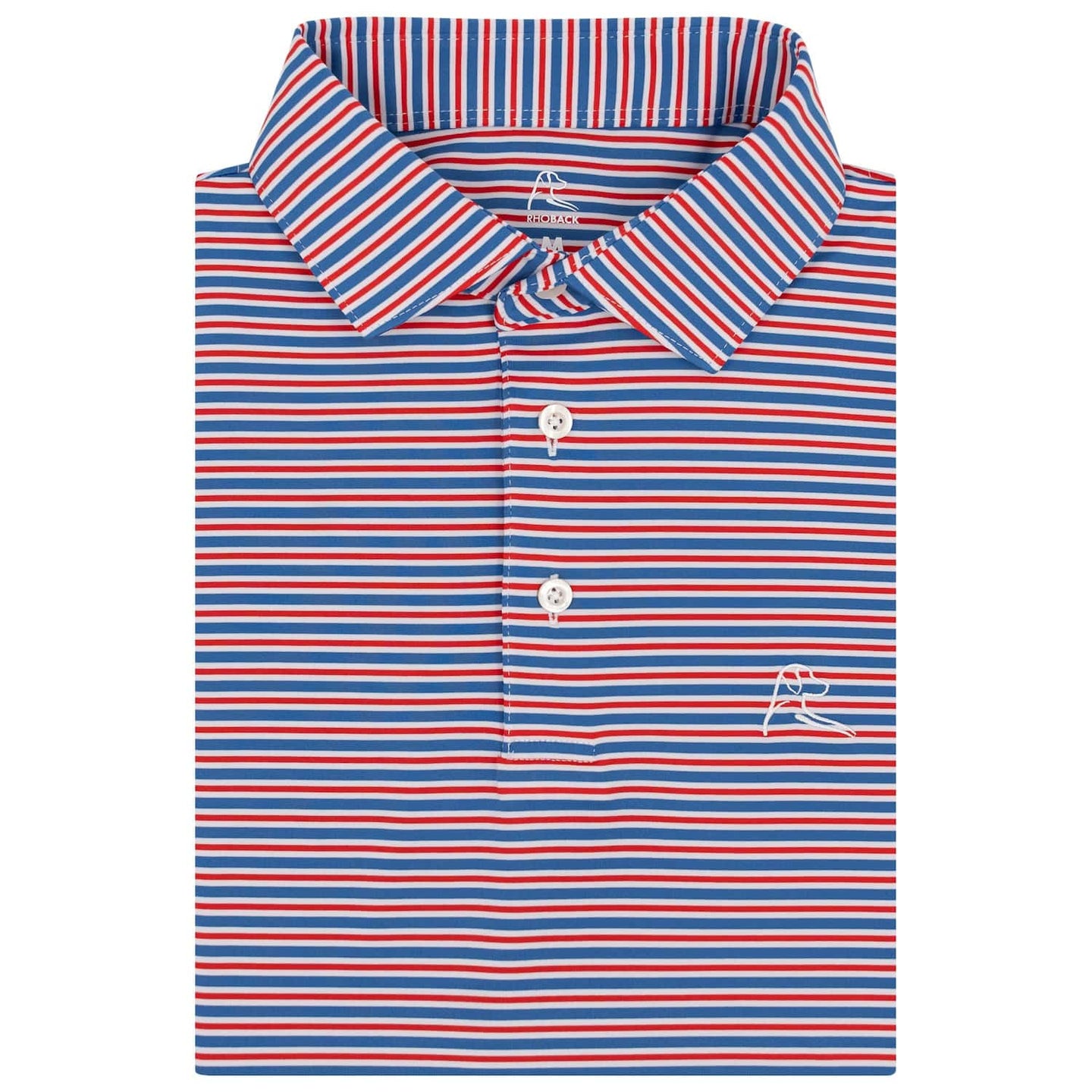 RHOBACK SHIRTS - POLO WHITE/SS BLUE/RED / S THE STEWARD STRIPE