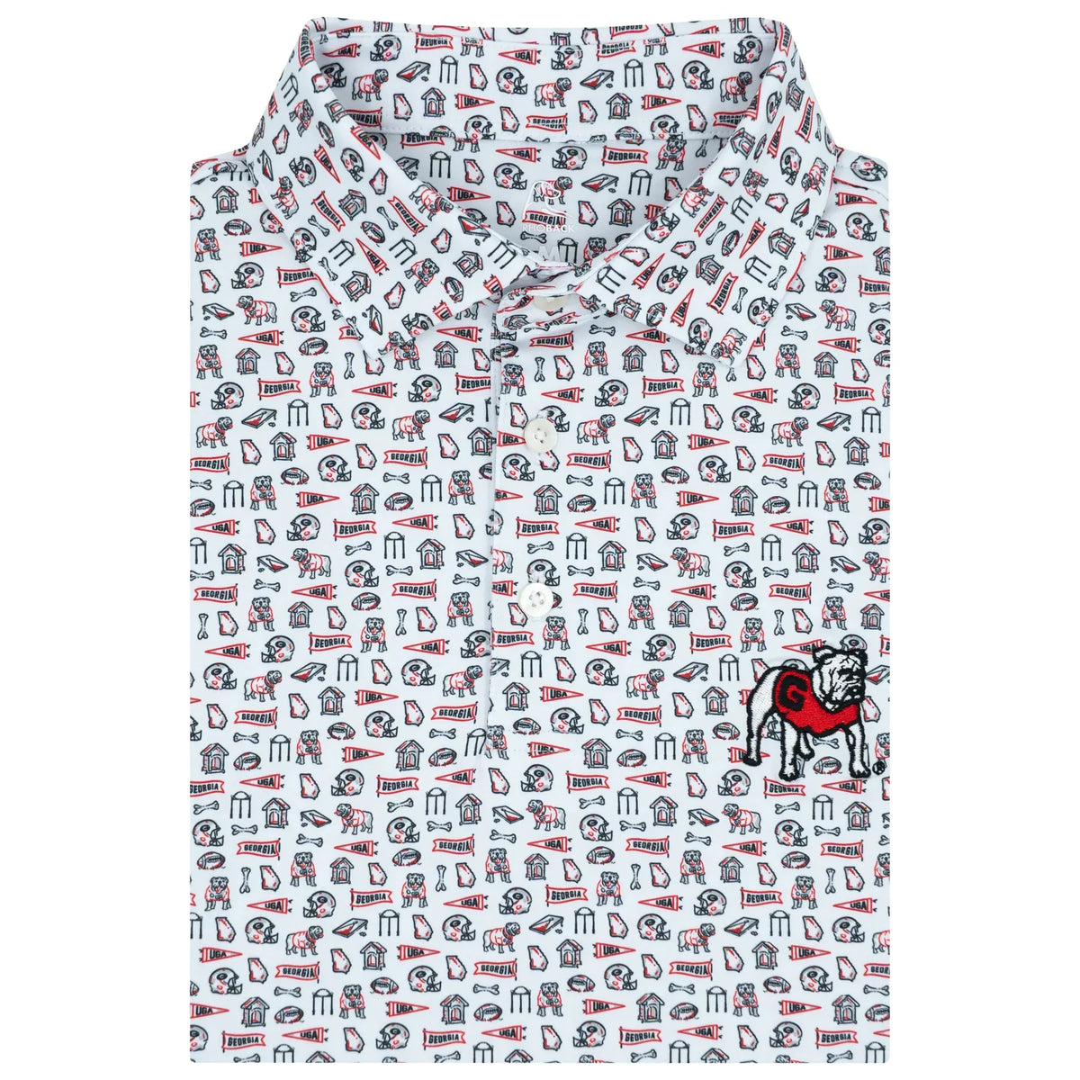 RHOBACK Unclassified WHITE/ROAR RED / S THE GEORGIA GAMEDAY 2.0 POLO