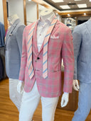 SARTORIO SPORT COAT PINK/GLENN / 46R GLENN PLAID