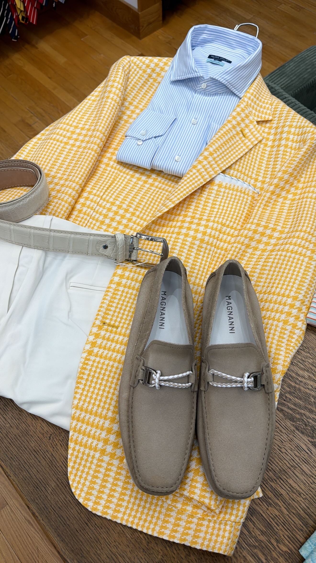 SARTORIO SPORT COAT YELLOW/GLENN / 44R GLENN PLAID