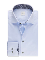 STENSTROMS SHIRTS - DRESS BLUE/GREY BUTTON / 15.5 STENSTROM F25 DRESS SHIRTS