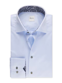 STENSTROMS SHIRTS - DRESS BLUE/GREY BUTTON / 15.5 STENSTROM F25 DRESS SHIRTS