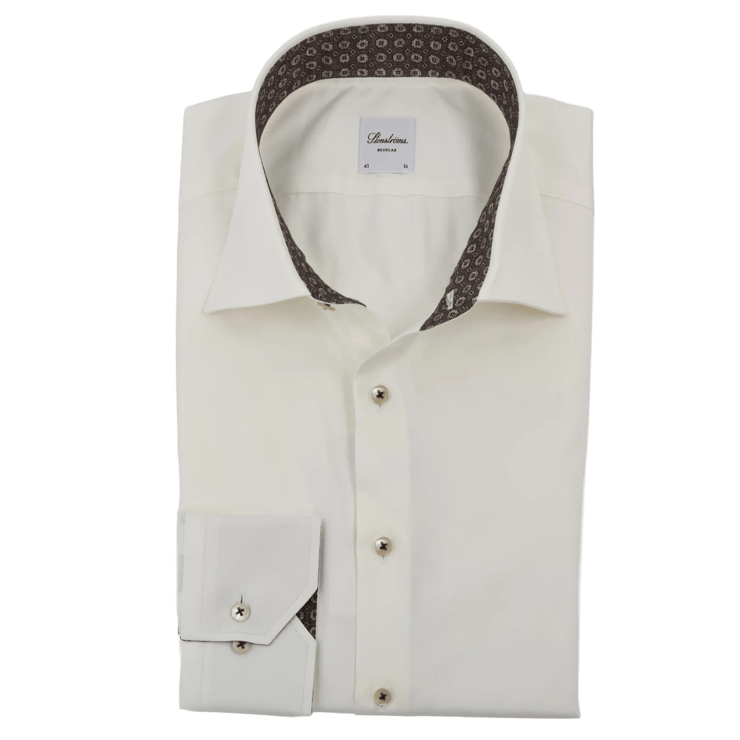 STENSTROMS SHIRTS - DRESS CHAMPAGNE / 15.5 TWILL WITH CONTRAST