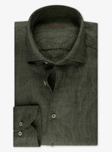 STENSTROMS SHIRTS - LS SPORT OLIVE / L STENSTROMS SP24 LINEN SPORT SHIRT