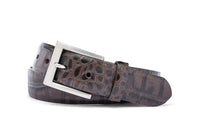 W. KLEINBERG Accessories - BELTS CHOCOLATE / 32 EMBOSSED TWO TONE CROC