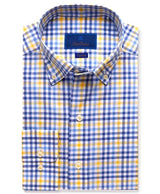 DAVID DONAHUE L/S SPORT BLUE/YELLOW / M DONAHUE SPORT SHIRT
