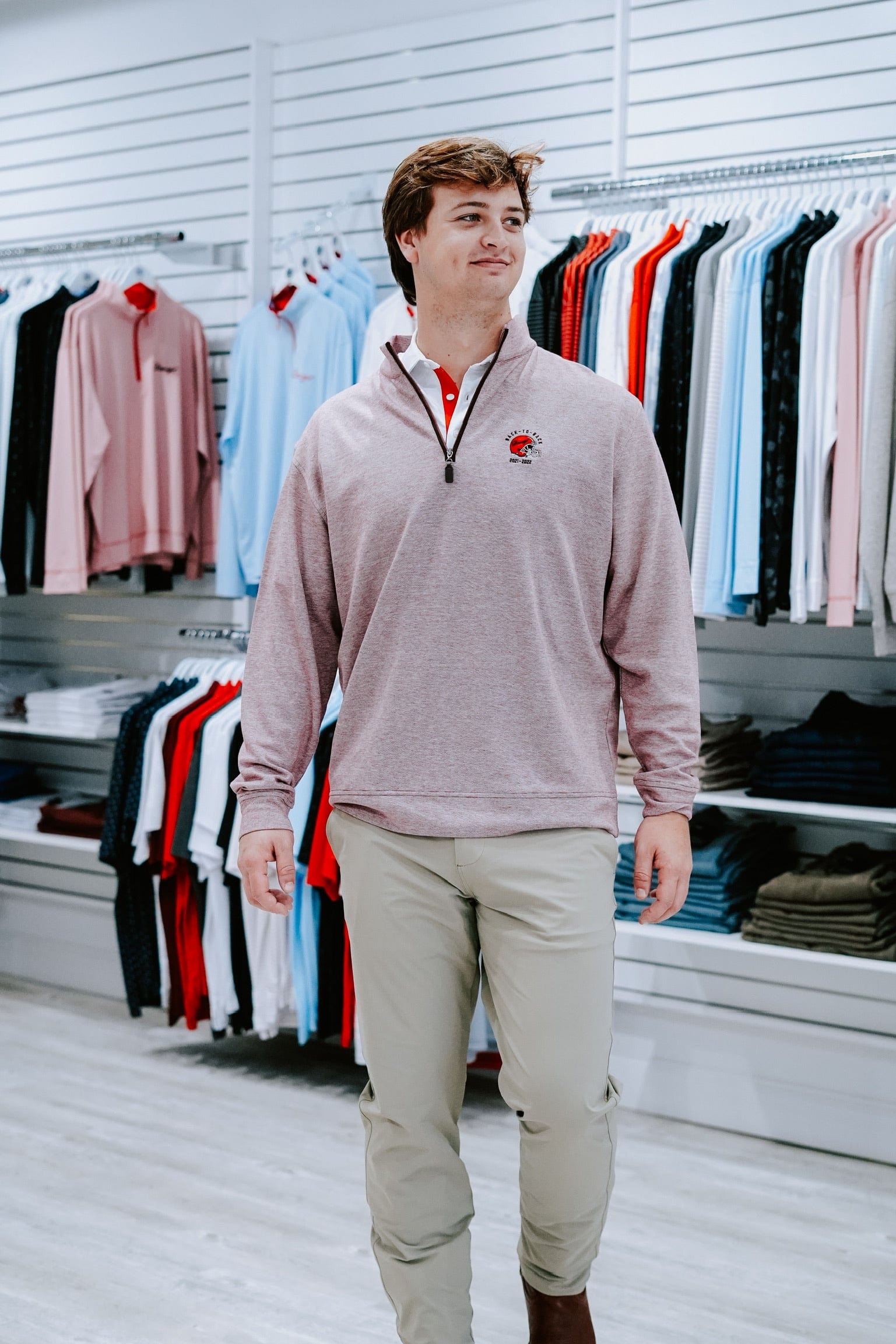 HORN LEGEND GAMEDAY - UNIVERSITY OF GEORGIA - 14 ZIPS DAWGS BACK-TO-BACK LUXURY SUEDE 1/4 ZIP