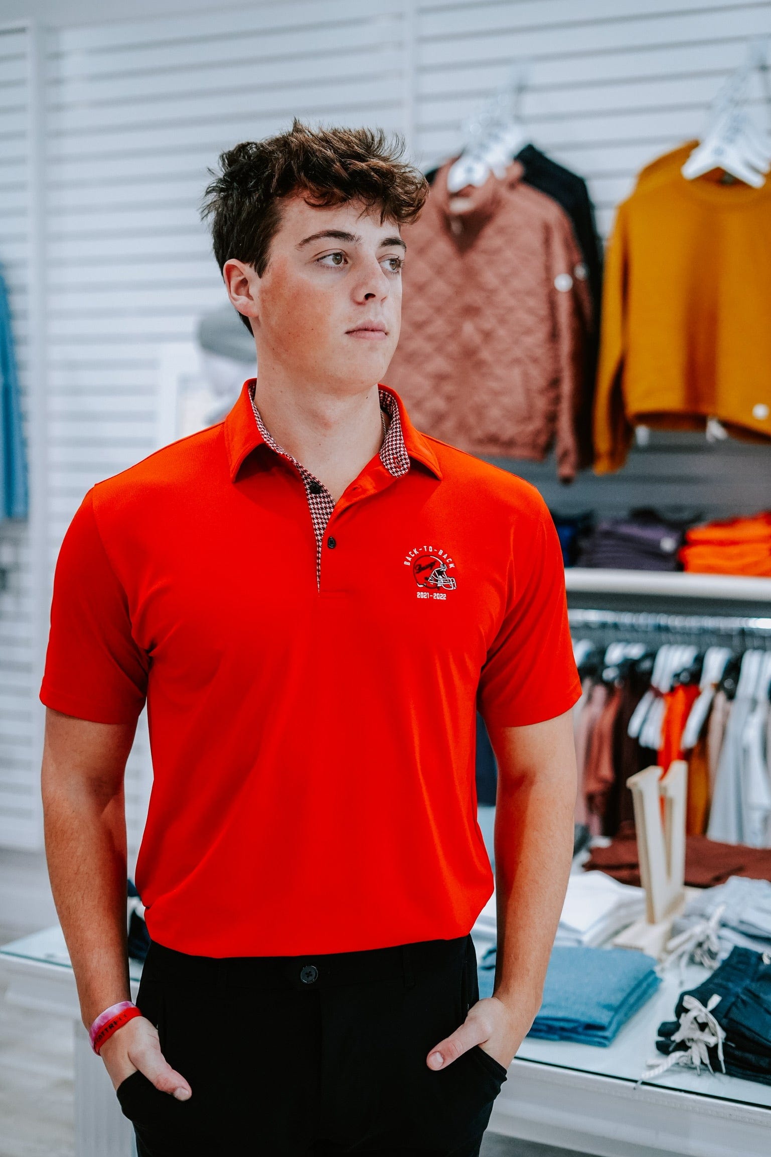DAWGS BACK-TO-BACK HOUNDSTOOTH TRIM POLO – Mobley