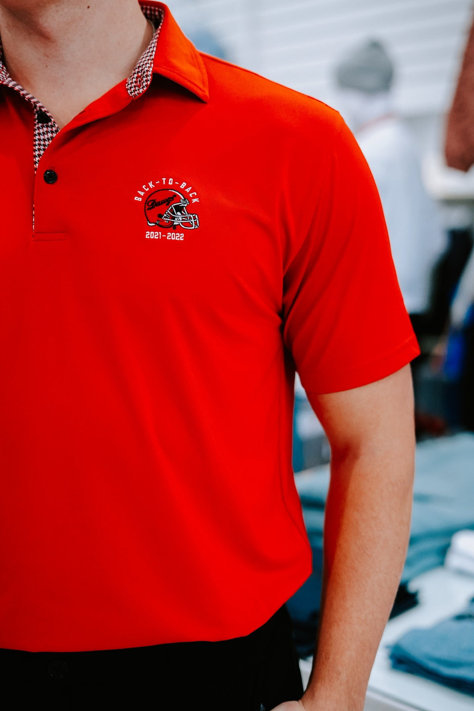 HORN LEGEND GAMEDAY - UNIVERSITY OF GEORGIA - BACK-TO-BACK - POLO DAWGS BACK-TO-BACK HOUNDSTOOTH TRIM POLO