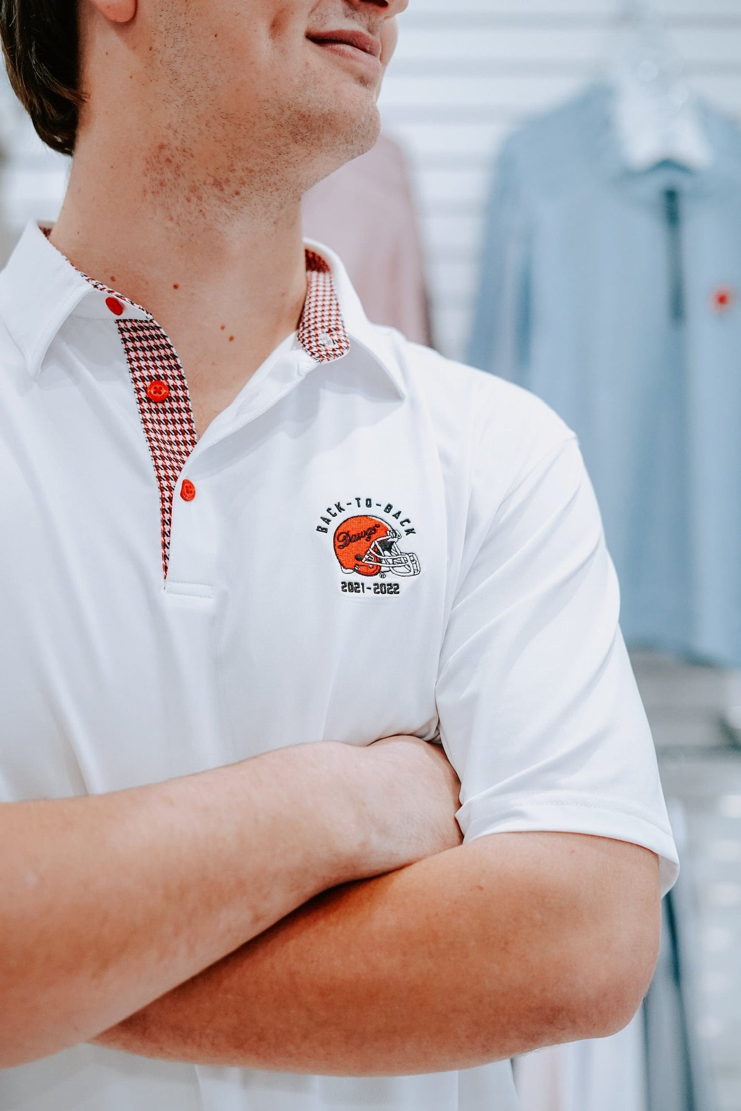 HORN LEGEND GAMEDAY - UNIVERSITY OF GEORGIA - BACK-TO-BACK - POLO DAWGS BACK-TO-BACK HOUNDSTOOTH TRIM POLO