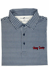 HORN LEGEND NAVY/WHITE / S HOTTY TODDY PLAID POLO