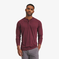 MIZZEN MAIN SHIRTS - LS SPORT BURGUNDY HEATHER / S EASY KNIT HENLEY