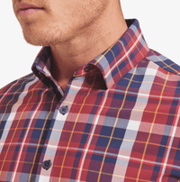 MIZZEN MAIN SHIRTS - LS SPORT LEEWARD LARGE BURGUNDY PLAID