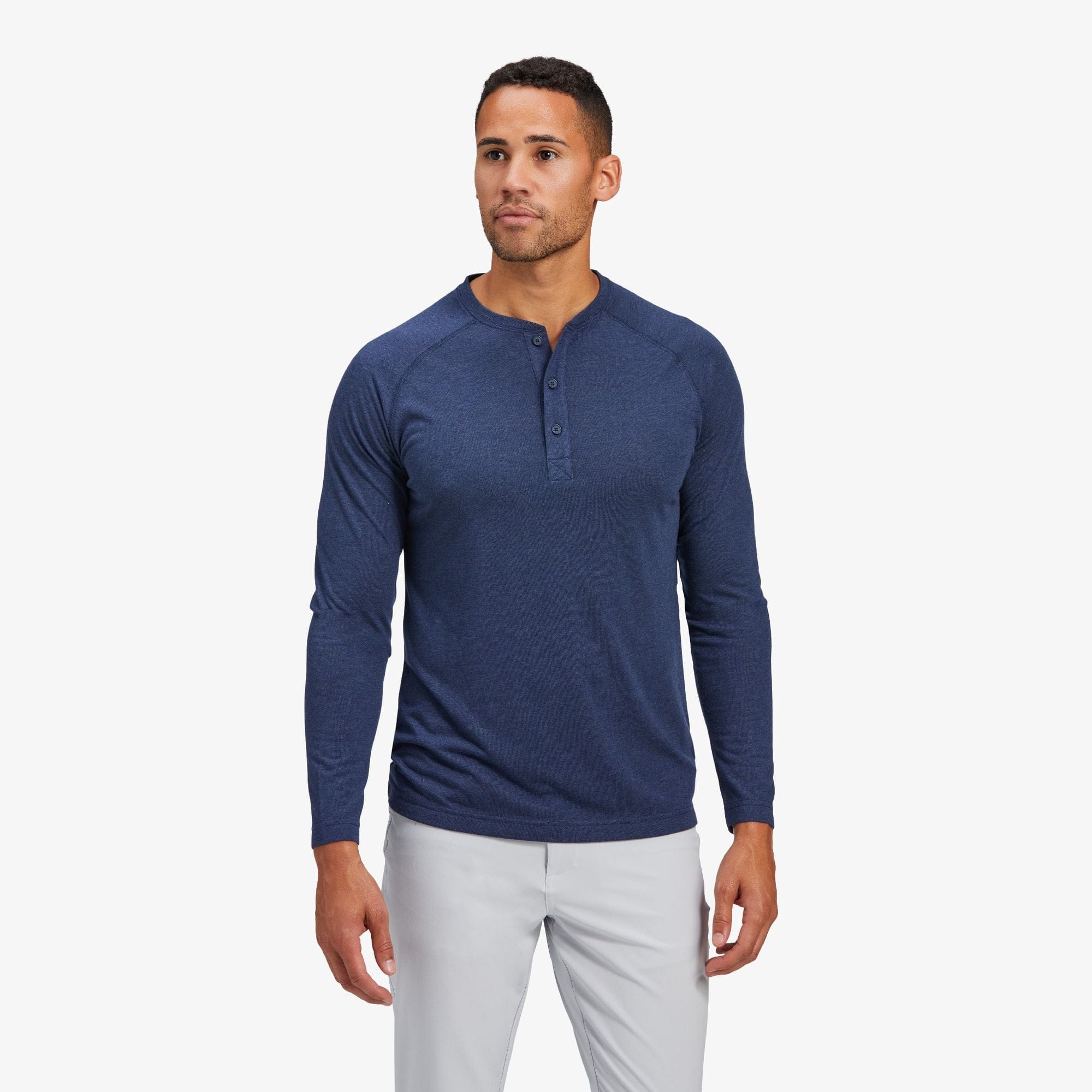 MIZZEN MAIN SHIRTS - LS SPORT NAVY HEATHER / M EASY KNIT HENLEY