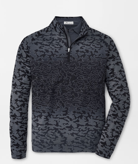PETER MILLAR OUTERWEAR - 14 ZIP BLACK / M PERTH RAGLAN CAMO PERFORMANCE 1/4 ZIP