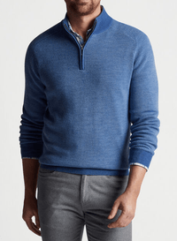PETER MILLAR OUTERWEAR - 14 ZIP OVERLOOK RIB 1/4 ZIP