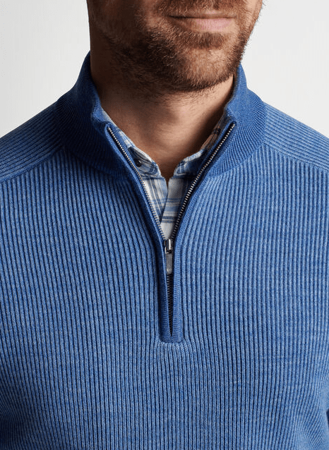 PETER MILLAR OUTERWEAR - 14 ZIP OVERLOOK RIB 1/4 ZIP