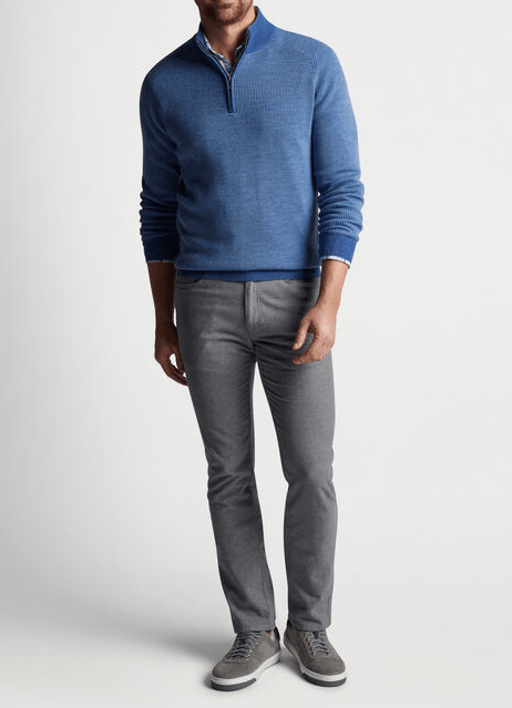 PETER MILLAR OUTERWEAR - 14 ZIP OVERLOOK RIB 1/4 ZIP