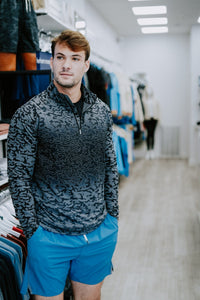 PETER MILLAR OUTERWEAR - 14 ZIP PERTH RAGLAN CAMO PERFORMANCE 1/4 ZIP
