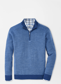 PETER MILLAR OUTERWEAR - 14 ZIP STORM / M OVERLOOK RIB 1/4 ZIP