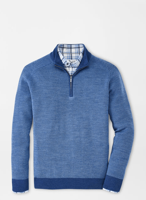 PETER MILLAR OUTERWEAR - 14 ZIP STORM / M OVERLOOK RIB 1/4 ZIP