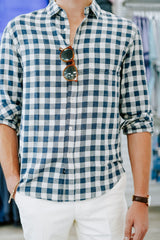 RAILS FLANNEL VIKING BLUE GREY MELANGE / M WYATT