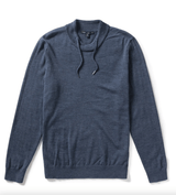 ROBERT BARAKETT SWEATERS BLUE / M HARMIN CROSSOVER MOCK SWEATER