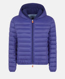 SAVE THE DUCK JACKET AURA BLUE / L Women's GWEN Faux Sheepskin Hooded Jacket