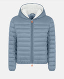 SAVE THE DUCK JACKET TEMPEST BLUE / M Women's GWEN Faux Sheepskin Hooded Jacket