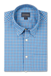 SCOTT BARBER SHIRTS - LS SPORT AQUA-AQUA / M SCOTT BARBER SPORT SHIRTS
