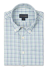 SCOTT BARBER SHIRTS - LS SPORT BLUE-GREEN / M SCOTT BARBER SPORT SHIRTS