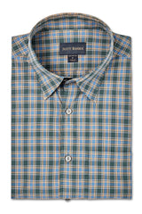 SCOTT BARBER SHIRTS - LS SPORT BLUE-ORANGE / M SCOTT BARBER SPORT SHIRTS