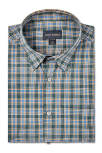 SCOTT BARBER SHIRTS - LS SPORT BLUE-ORANGE / M SCOTT BARBER SPORT SHIRTS