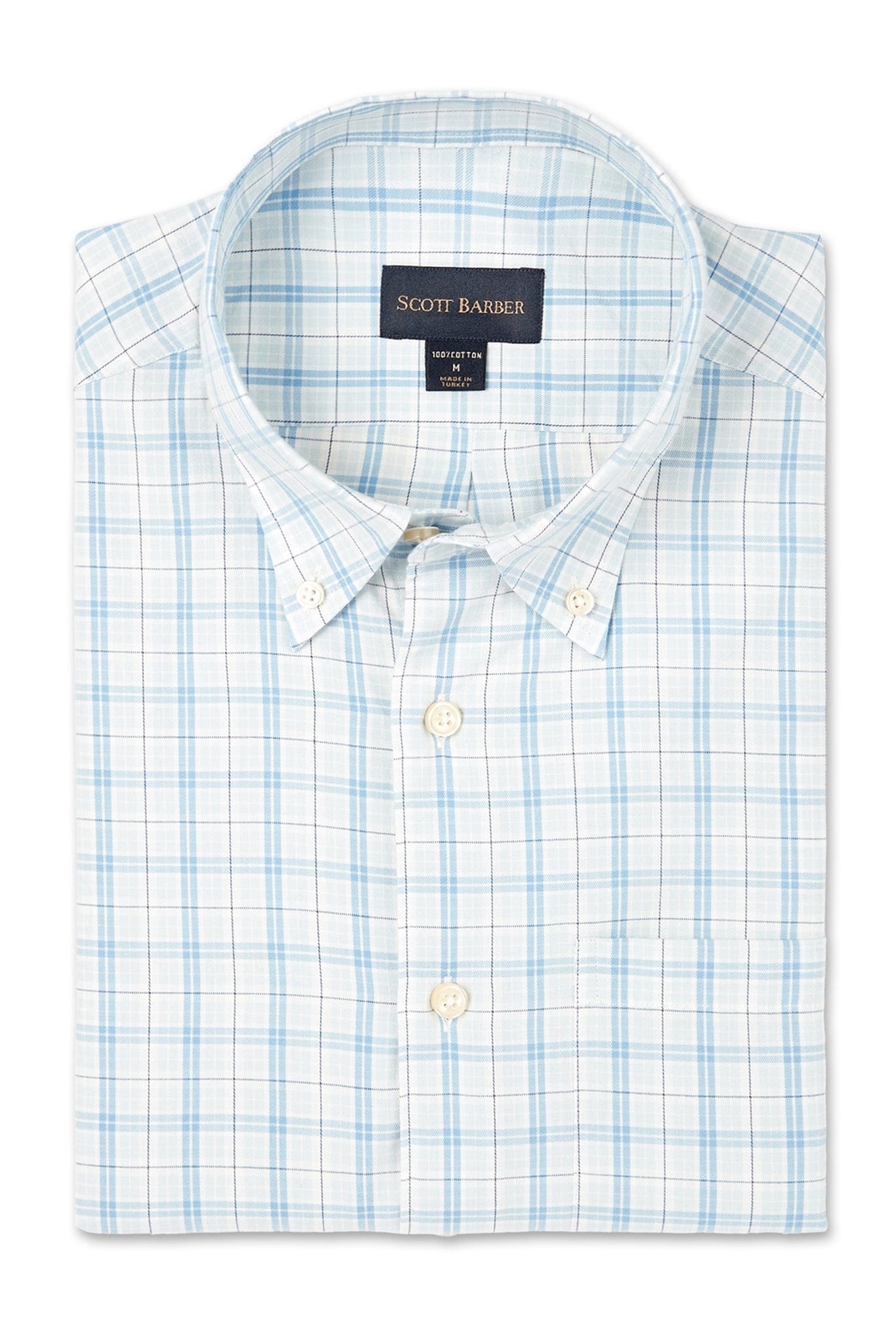 SCOTT BARBER SHIRTS - LS SPORT LIGHT BLUE / M SCOTT BARBER SPORT SHIRTS