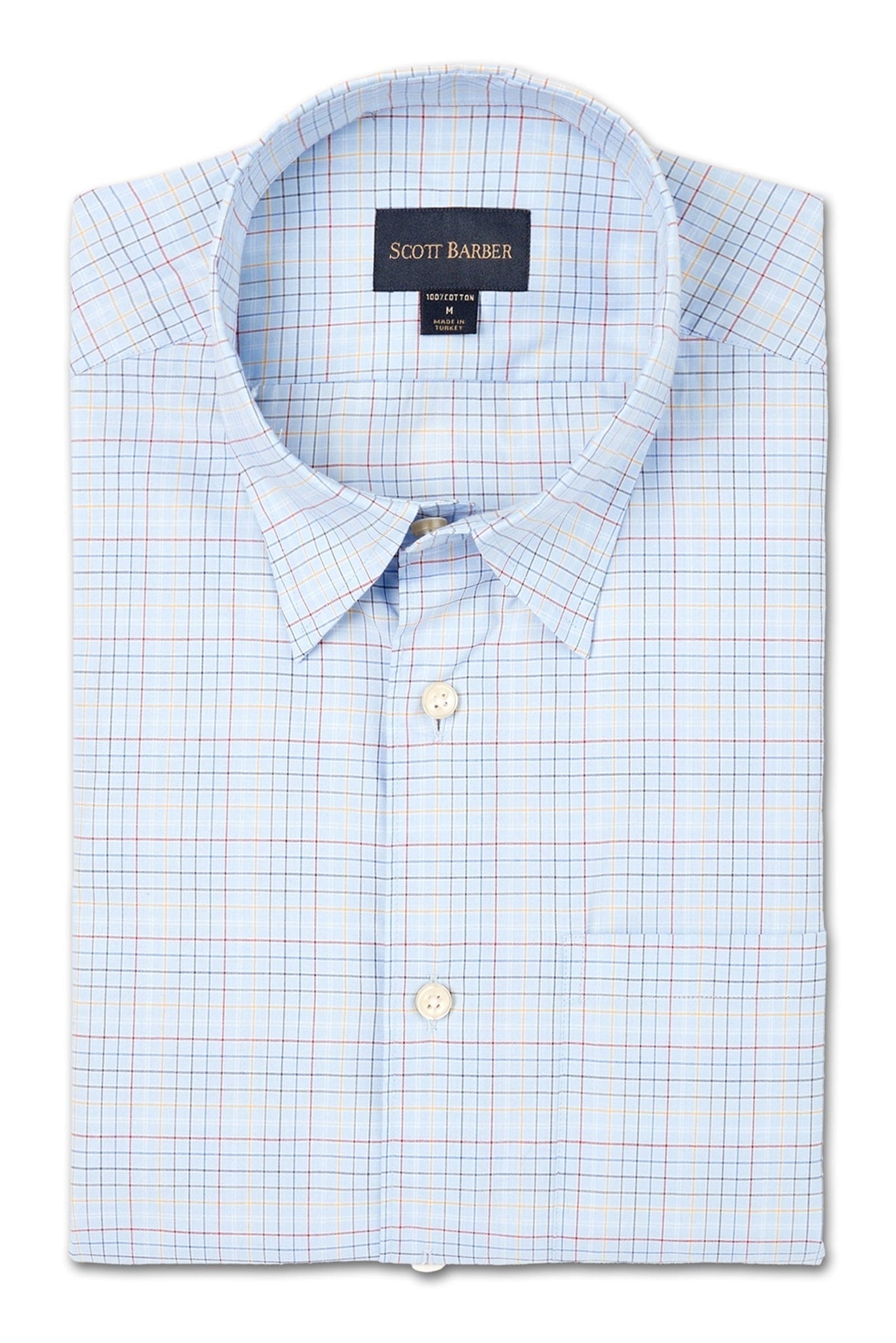 SCOTT BARBER SHIRTS - LS SPORT SKY-SKY / M SCOTT BARBER SPORT SHIRTS