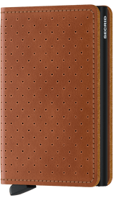 SECRID WALLETS PERFORATED COGNAC SLIMWALLET ORIGINAL