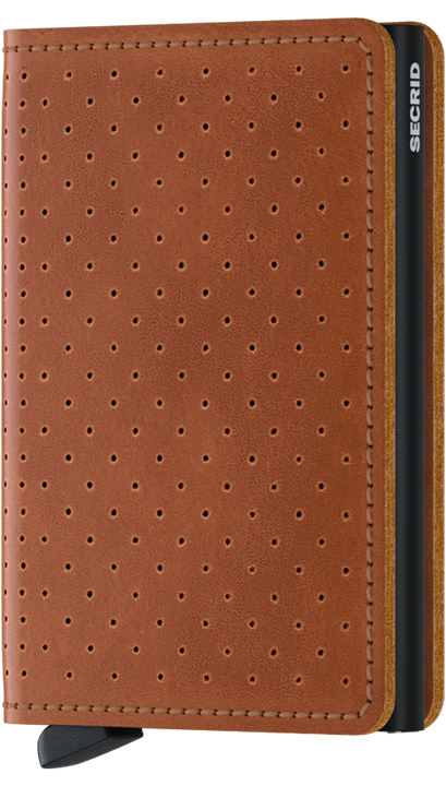 SECRID WALLETS PERFORATED COGNAC SLIMWALLET ORIGINAL